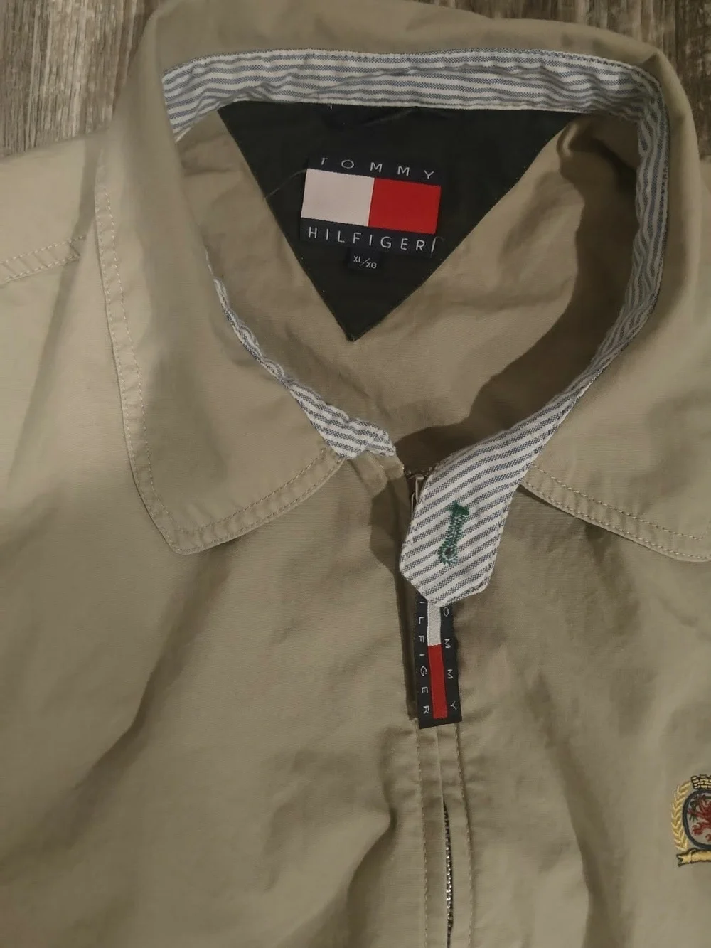 Tommy Hilfiger Men's Beige Zip Bomber Jacket